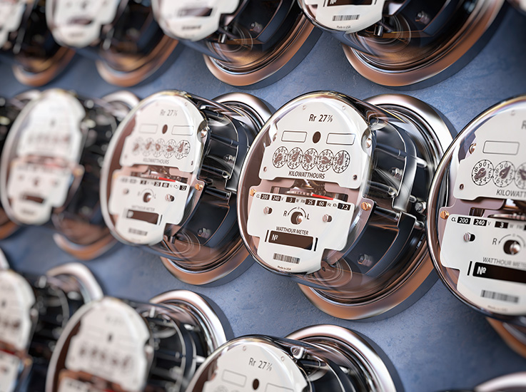 Electricity meters at an energy provider